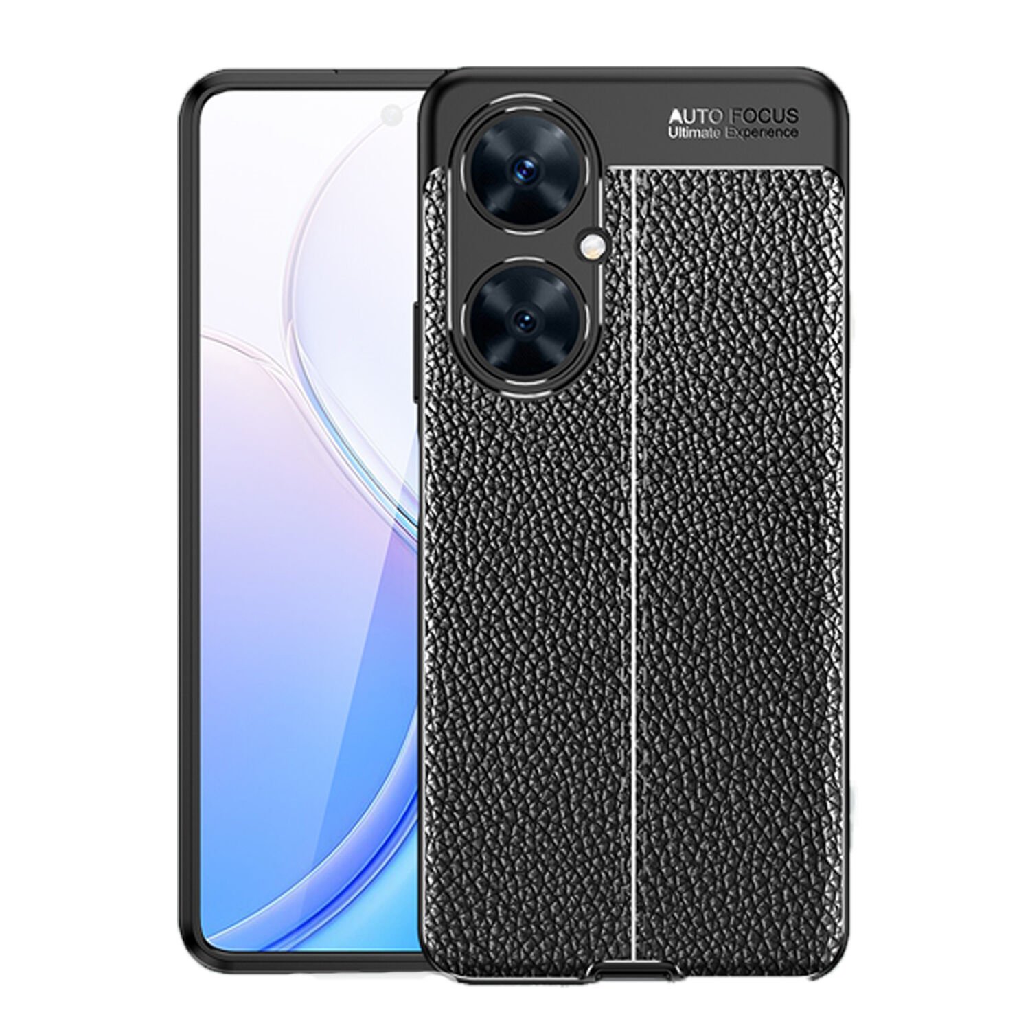 Microcase Huawei Nova 11İ Leather Serisi Deri Efekt Silikon Kılıf - Siyah AL3337