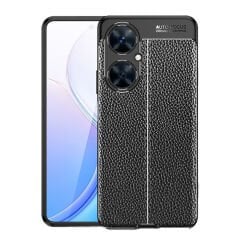Microcase Huawei Nova 11İ Leather Serisi Deri Efekt Silikon Kılıf - Siyah AL3337