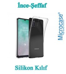 Microcase Samsung Galaxy A31 0.2 mm İnce Soft Silikon Kılıf - Şeffaf + Tempered Glass Cam Koruma