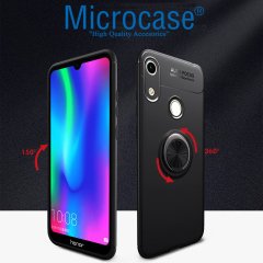 Huawei Y6 2019 - Honor 8A Focus Yüzük Standlı Kılıf + CAM (SEÇİN)