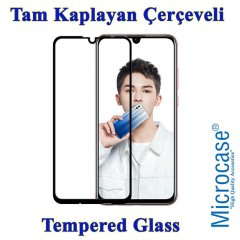Microcase Huawei P Smart 2019 Tam Kaplayan Çerçeveli Cam - Siyah