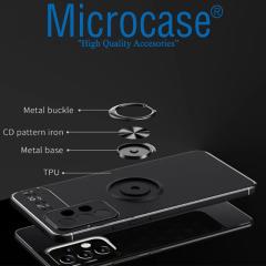 Microcase Samsung Galaxy A33 5G Focus Serisi Yüzük Standlı Silikon Kılıf - Siyah