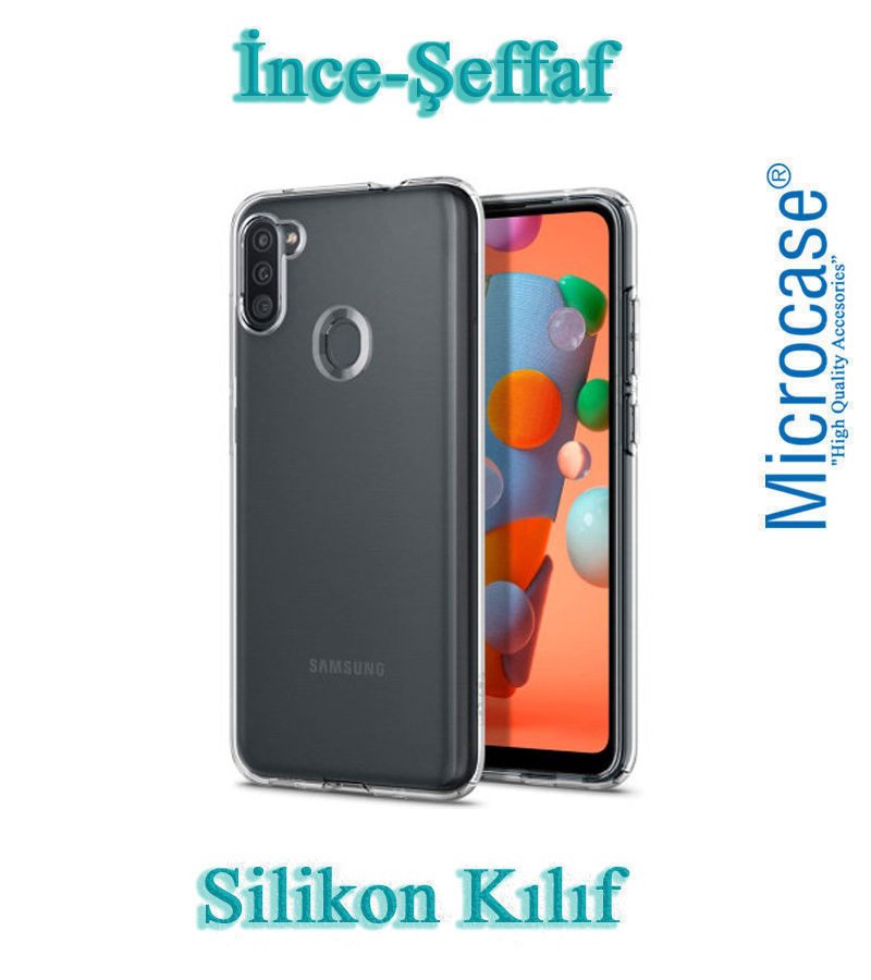 Microcase Samsung Galaxy M11 0.2 mm İnce Soft Silikon Kılıf - Şeffaf