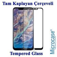 Microcase Nokia 8.1 Tam Kaplayan Çerçeveli Tempered Ekran Cam