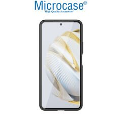 Microcase Huawei Nova 10 SE Leather Serisi Deri Efekt Silikon Kılıf - Siyah AL3337
