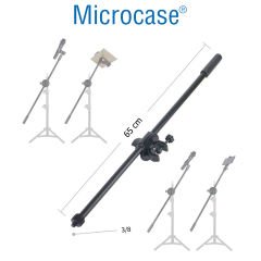 Microcase Stüdyo Mikrofon Standları içi Metal Boom Kolu BoomArm 65 cm 3/8 Vida - AL4729