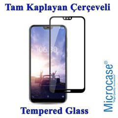 Microcase Nokia 6.1 Plus Tam Kaplayan Çerçeveli Tempered Cam
