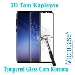 Microcase Samsung S8 İnce Silikon Kılıf + 3D Curved Cam Siyah