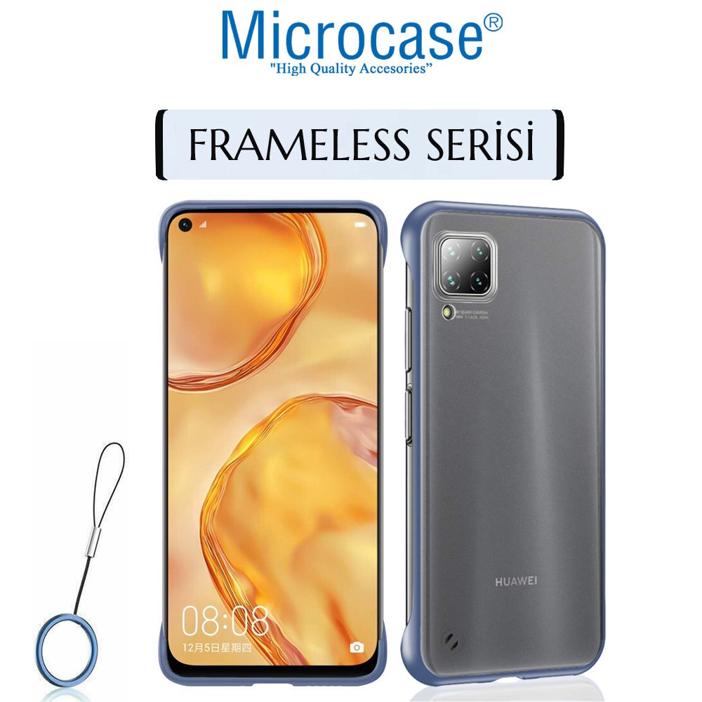 Microcase Huawei P40 Lite Frameless Serisi Sert Rubber Kılıf - Mavi