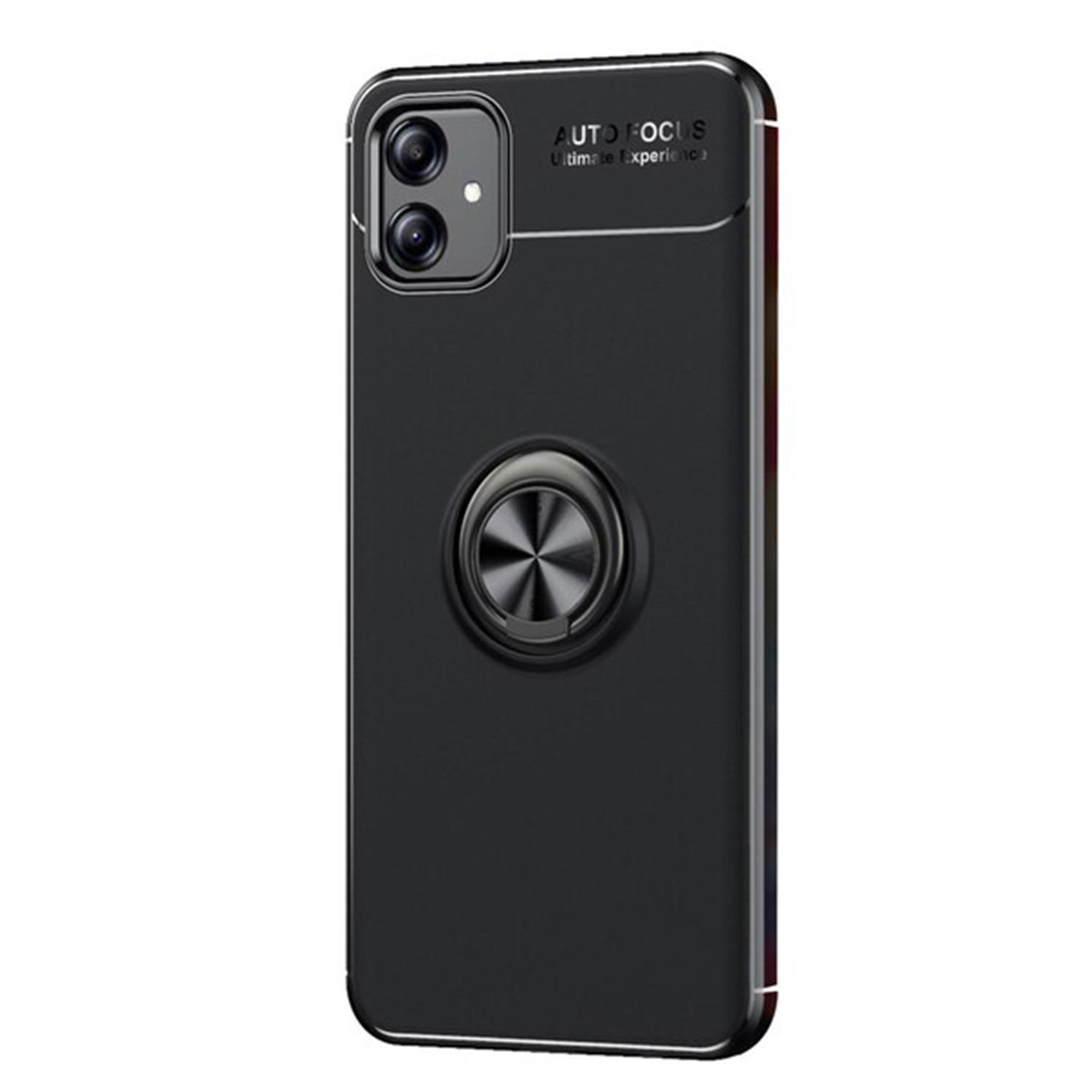 Microcase Samsung Galaxy A04E Focus Serisi Yüzük Standlı Silikon Kılıf - Siyah AL3363