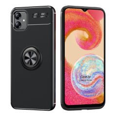 Microcase Samsung Galaxy A04E Focus Serisi Yüzük Standlı Silikon Kılıf - Siyah AL3363