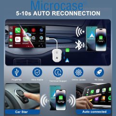 Microcase 2in1 Type C USB Kablosuz Carplay Oto Medya Oynatıcısı - AL4604