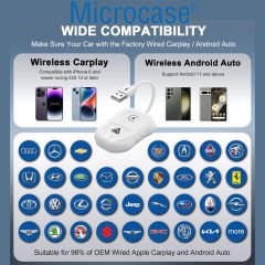 Microcase 2in1 Type C USB Kablosuz Carplay Oto Medya Oynatıcısı - AL4604