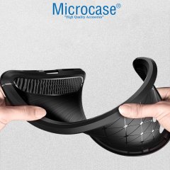 Microcase Xiaomi Poco C31 Brushed Carbon Fiber Silikon Kılıf - Siyah