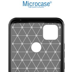 Microcase Xiaomi Poco C31 Brushed Carbon Fiber Silikon Kılıf - Siyah