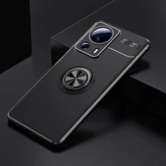Microcase Samsung Galaxy A04E Focus Serisi Yüzük Standlı Silikon Kılıf - Siyah AL3363