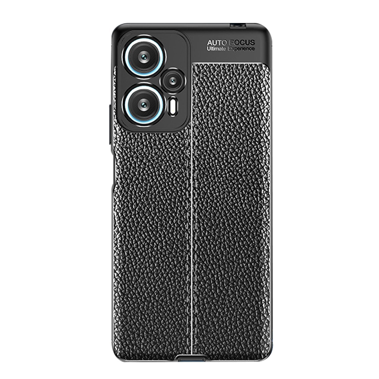 Microcase Xiaomi Redmi Note 12T Pro / Note 11T Pro Leather Serisi Deri Efekt Silikon Kılıf - Siyah AL3337