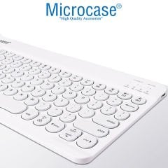 Microcase Tablet Telefon Bilgisayar için Yuvarlak Tuşlu Bluetooth Kablosuz Klavye Android iOS Windows Uyumlu - AL3048 Siyah