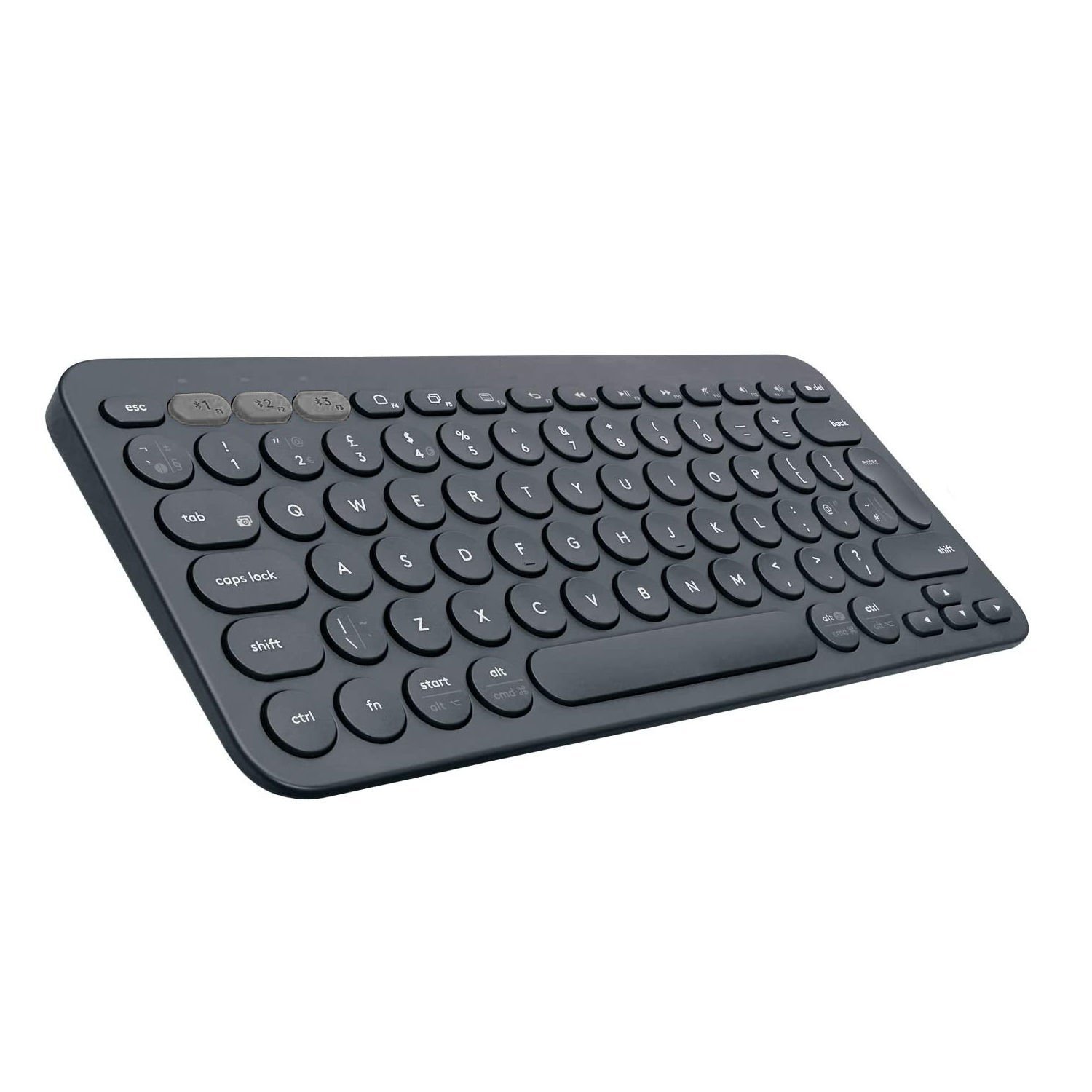 Microcase Tablet Telefon Bilgisayar için Yuvarlak Tuşlu Bluetooth Kablosuz Klavye Android iOS Windows Uyumlu - AL3048 Siyah