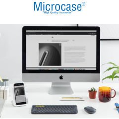 Microcase Tablet Telefon Bilgisayar için Yuvarlak Tuşlu Bluetooth Kablosuz Klavye Android iOS Windows Uyumlu - AL3048 Siyah