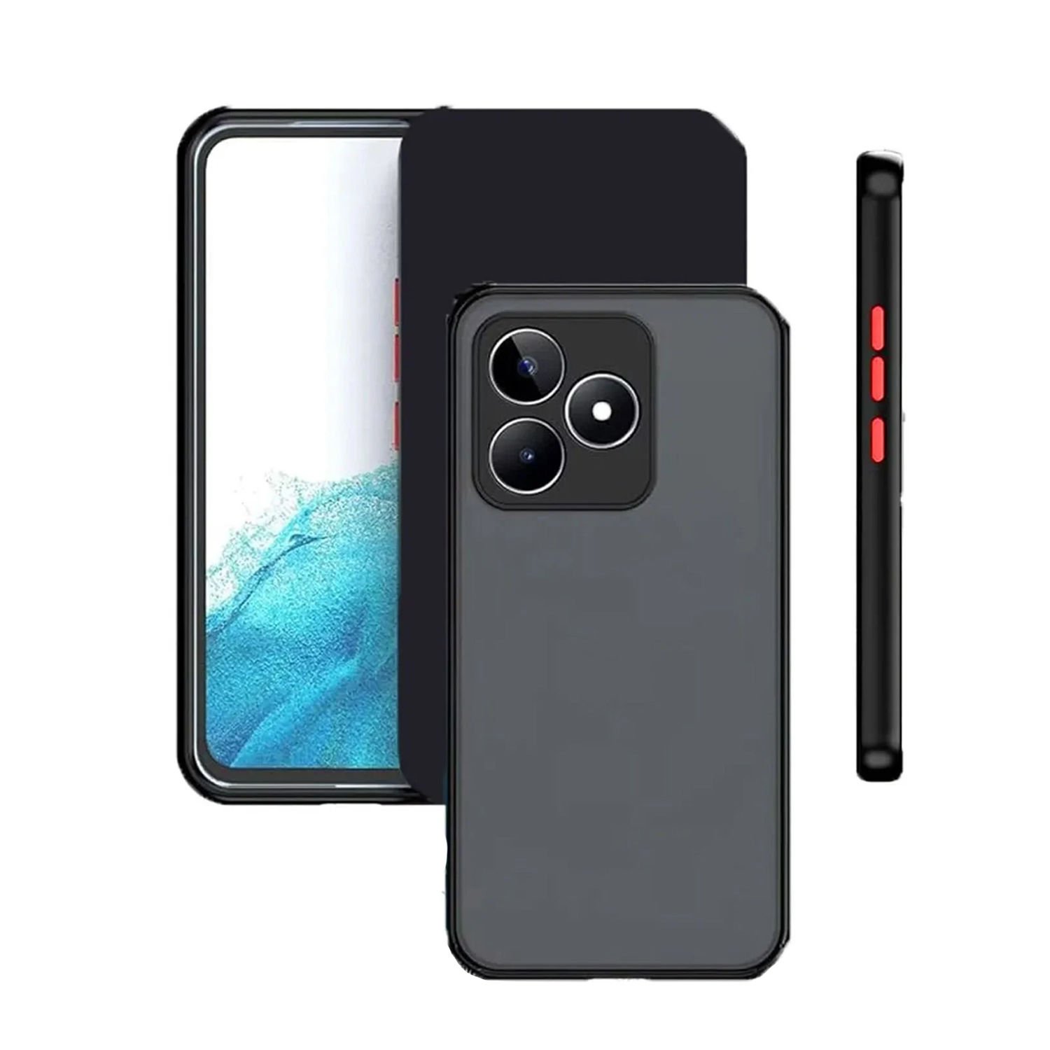 Microcase Realme Note 50 / Realme C53 4G London Serisi Darbeye Dayanıklı Kılıf - Siyah AL3415
