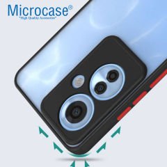 Microcase Oppo Reno 11F/ Oppo  F25 PRO London Serisi Darbeye Dayanıklı Kılıf - Siyah AL3415