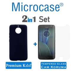 Microcase Motorola Moto G5S Premium Silikon Kılıf+Tempered Cam