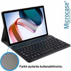 Microcase Lenovo Tab P12 TB370FU 12.7 inch Tablet Bluetooth Klavyeli Standlı Kılıf - BKK4