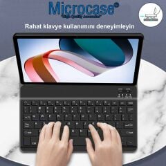 Microcase Lenovo Tab P12 TB370FU 12.7 inch Tablet Bluetooth Klavyeli Standlı Kılıf - BKK4
