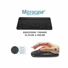 Microcase Vorcom S12 10.1 inch için Bluetooth Klavye (TR Sticker) + Bluetooth Mouse + Tablet Standı - AL2765