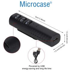 Microcase OKM_1002 Şarjlı Araç Aux Bluetooth Adaptör Müzik Çalar Aux Girişli Araç Kiti - AL4639