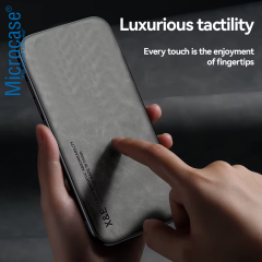 Microcase Xiaomi Redmi Note 14 Pro Plus 5G için Luxury Leather Series Deri Desenli Plastik Koruma Kılıf - AL8125