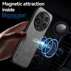 Microcase Xiaomi Redmi Note 14 Pro Plus 5G için Luxury Leather Series Deri Desenli Plastik Koruma Kılıf - AL8125