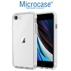 Microcase iPhone SE 2020 0.2 mm Ultra İnce Soft Silikon Kılıf - Şeffaf + Tempered Glass Cam Koruma