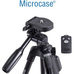 Microcase 3388 Bluetooth Kumandalı Kamera DSLR Telefon Tutuculu Tripod 146cm  - AL4645