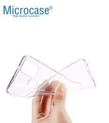 Microcase Samsung Galaxy A21s 0.2 mm İnce Soft Silikon Kılıf - Şeffaf + Tempered Glass Cam Koruma