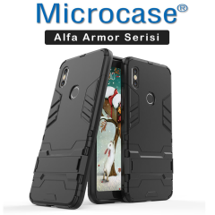 Microcase Xiaomi Redmi S2 Alfa Serisi Armor Standlı Kılıf+CAM