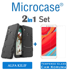 Microcase Xiaomi Redmi S2 Alfa Serisi Armor Standlı Kılıf+CAM