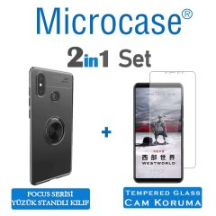 Xiaomi Mi Max 3 Focus Seri Yüzük Standlı Kılıf + CAM (SEÇİN)