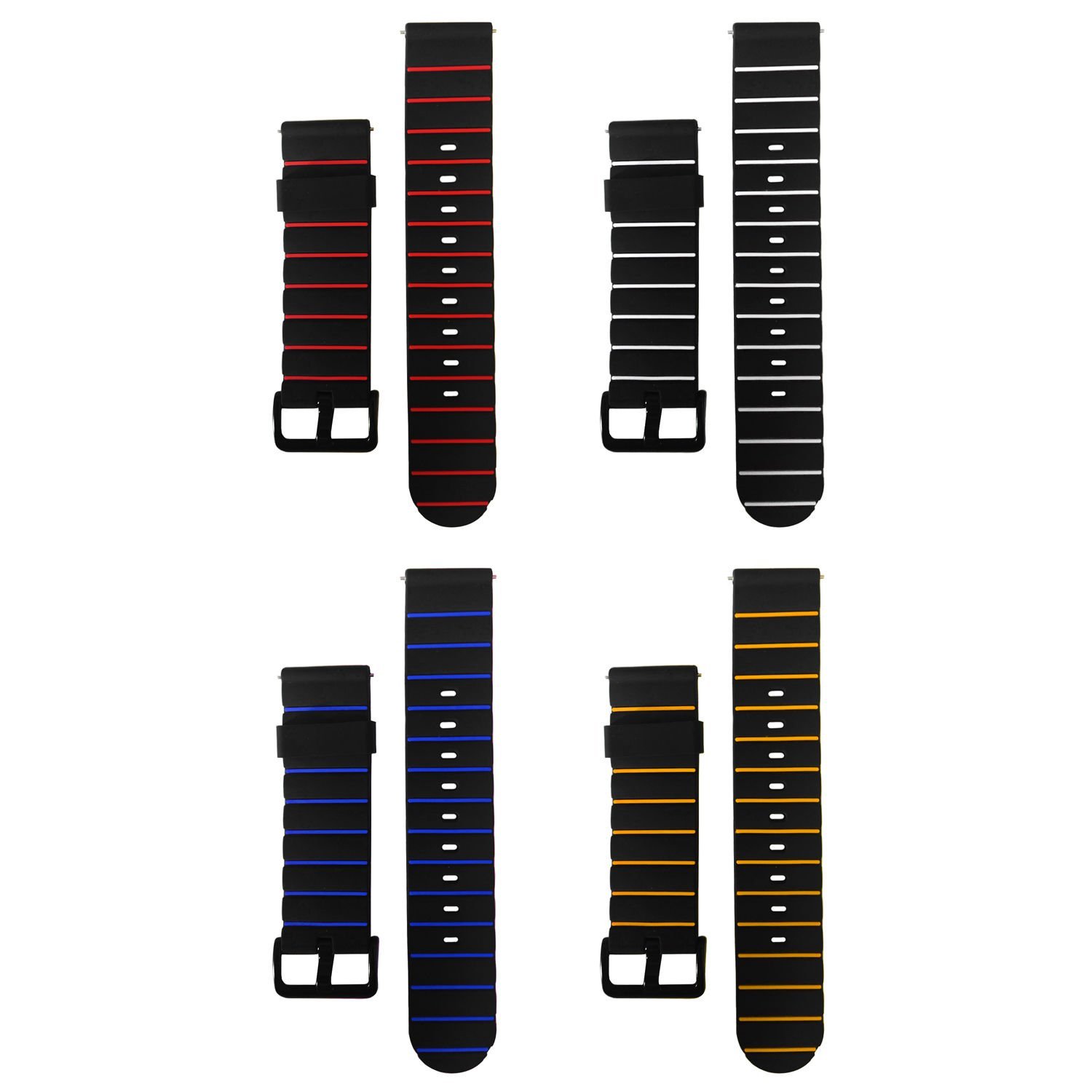 Microcase Amazfit GTR 2-GTR 2e 47mm 22 mm Akıllı Saatler için Çizgi Desenli Silikon Kordon Kayış-KY69