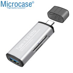 Microcase USB 3.0 Type C Kart Okuyucu 3in1 USB OTG SD TF MicroSD Kart Okuyucu - Model ADS103