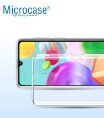 Microcase Samsung Galaxy A41 0.2 mm İnce Soft Silikon Kılıf - Şeffaf + Tempered Glass Cam Koruma