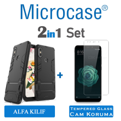 Microcase Xiaomi Mi A2 (Mi 6X) Alfa SerisiArmor Standlı Kılıf+CAM