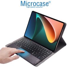 Microcase Lenovo Tab P12 TB370FU 12.7'' ile uyumlu Bluetooth Touchpad Klavye + Standlı Kılıf - BKK5