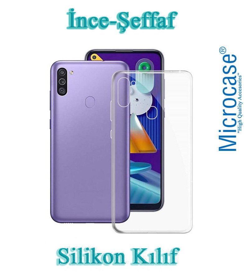 Microcase Samsung Galaxy M11 0.2 mm Ultra İnce Soft Silikon Kılıf - Şeffaf