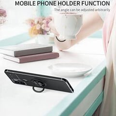 Microcase Xiaomi Poco C50/Redmi A1 Plus Focus Serisi Yüzük Standlı Silikon Kılıf - Siyah AL3363