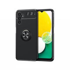 Microcase Samsung Galaxy A13 5G Focus Serisi Yüzük Standlı Silikon Kılıf - Siyah