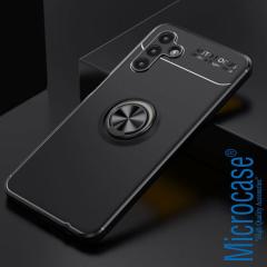 Microcase Samsung Galaxy A13 5G Focus Serisi Yüzük Standlı Silikon Kılıf - Siyah