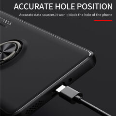 Microcase Xiaomi Poco C50/Redmi A1 Plus Focus Serisi Yüzük Standlı Silikon Kılıf - Siyah AL3363