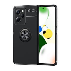 Microcase Xiaomi Poco x5 Pro 5G Focus Serisi Yüzük Standlı Silikon Kılıf - Siyah AL3363